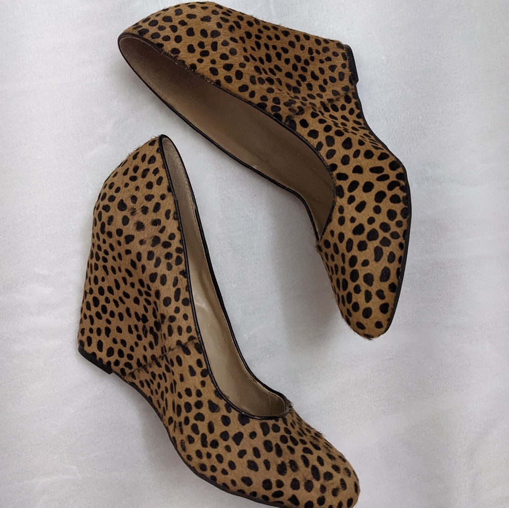 Banana Republic Fur Leopard Print Wedges - Picture 4 of 9